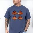 Turkey Reading Books Shirt Thanksgiving Turkey Bookworm Men's Comfort Colors T-Shirt Blue Jean