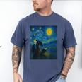Van Gogh Starry Night Fantasy Reader Dragon Reading Book Men's Comfort Colors T-Shirt Blue Jean Van Gogh Starry Night Fantasy Reader Dragon Reading Book Men's Comfort Colors T-Shirt Blue Jean