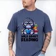 Wild About Reading Book Lover Gorilla Men's Comfort Colors T-Shirt Blue Jean
