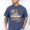 Wild About Reading Book Reader Book Nerd Book Reading Lover Premium Tri-Blend Men's Comfort Colors T-Shirt Blue Jean