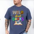 Wild About Reading Books Reader Bookworm Animals Book Lover Men's Comfort Colors T-Shirt Blue Jean