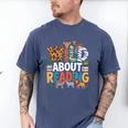 Wild About Reading Zoo Animals Books Reader Lover Men's Comfort Colors T-Shirt Blue Jean