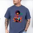 Woman Reading Book Lover Geometric Girl Afro History Men's Comfort Colors T-Shirt Blue Jean