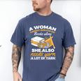Woman Survives On Books Yarn Knitting Crochet Premium Tri-Blend Men's Comfort Colors T-Shirt Blue Jean Woman Survives On Books Yarn Knitting Crochet Premium Tri-Blend Men's Comfort Colors T-Shirt Blue Jean