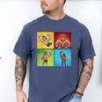 Wrestling Comic Book Wrestler Mexican Lucha Libre Mask Men's Comfort Colors T-Shirt Blue Jean