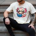 Adorable Book Lover Axolotl With Reading Glasses Cute Men's Comfort Colors T-Shirt Ivory