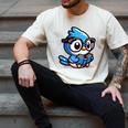 Adorable Book Lover Blue Jay With Reading Glasses Cute Men's Comfort Colors T-Shirt Ivory