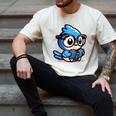 Adorable Book Lover Blue Jay With Reading Glasses Cute Raglan Baseball Tee Men's Comfort Colors T-Shirt Ivory