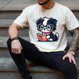 Adorable Book Lover Border Collie With Reading Glasses Cute Raglan Baseball Tee Men's Comfort Colors T-Shirt Ivory