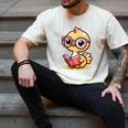 Adorable Book Lover Ostrich With Reading Glasses Cute Men's Comfort Colors T-Shirt Ivory
