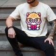 Adorable Book Lover Persian Cat With Reading Glasses Cute Men's Comfort Colors T-Shirt Ivory Adorable Book Lover Persian Cat With Reading Glasses Cute Men's Comfort Colors T-Shirt Ivory