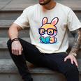 Adorable Book Lover Rabbit With Reading Glasses Cute Premium Men's Comfort Colors T-Shirt Ivory