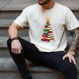 Book Christmas Tree Book Lover Teacher Librarian Men's Comfort Colors T-Shirt Ivory Book Christmas Tree Book Lover Teacher Librarian Men's Comfort Colors T-Shirt Ivory