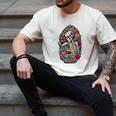 Book Lover Skeleton Reading With Dia De Los Muertos Flowers Men's Comfort Colors T-Shirt Ivory