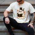 Books Ghost Reading Book Halloween Library Cat Fall Men's Comfort Colors T-Shirt Ivory Books Ghost Reading Book Halloween Library Cat Fall Men's Comfort Colors T-Shirt Ivory