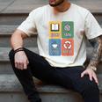 Books Yarn Coffee Repeat Crocheting Men's Comfort Colors T-Shirt Ivory
