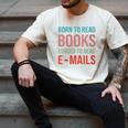 Born To Read Books Forced To Read Emails Reading Bookish Men's Comfort Colors T-Shirt Ivory