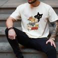 Cat And Books Flowers Reading Club Cat Lover Bookworm Men's Comfort Colors T-Shirt Ivory