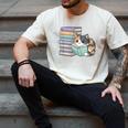Cat On Books Pets Cats Reading Book Nerd Read Reader Bookcat Men's Comfort Colors T-Shirt Ivory