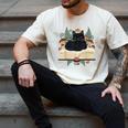 Cat On Open Book Mushrooms Ferns Dark Academia Men's Comfort Colors T-Shirt Ivory