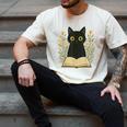 Cat Reading Book Flowers Men's Comfort Colors T-Shirt Ivory