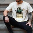 Cat Reading Book Men's Comfort Colors T-Shirt Ivory Cat Reading Book Men's Comfort Colors T-Shirt Ivory
