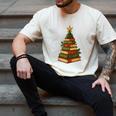 Christmas Book Tree Bookshelf Holiday For Readers Librarians Men's Comfort Colors T-Shirt Ivory