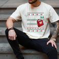 I Closed My Book To Be Here Ugly Christmas Sweater Men's Comfort Colors T-Shirt Ivory I Closed My Book To Be Here Ugly Christmas Sweater Men's Comfort Colors T-Shirt Ivory