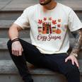 Cozy Season Autumn Leaves Books Pumpkins Fall Halloween Men's Comfort Colors T-Shirt Ivory Cozy Season Autumn Leaves Books Pumpkins Fall Halloween Men's Comfort Colors T-Shirt Ivory