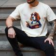 Cute Dog Basset Hound Reading Book Men's Comfort Colors T-Shirt Ivory