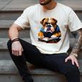 Cute Dog English Bulldog Reading Book Men's Comfort Colors T-Shirt Ivory Cute Dog English Bulldog Reading Book Men's Comfort Colors T-Shirt Ivory