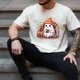 Cute Ghost Drinking Coffee Halloween Reading Book Retro Men's Comfort Colors T-Shirt Ivory