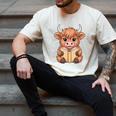 Cute Highland Cow Reading Book Men's Comfort Colors T-Shirt Ivory Cute Highland Cow Reading Book Men's Comfort Colors T-Shirt Ivory
