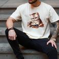 Cute Kitten Bookworm Adorable Cat With Glasses Reading Book Men's Comfort Colors T-Shirt Ivory