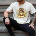 Cute Raccoon Reading Book Flowers Floral Men's Comfort Colors T-Shirt Ivory