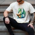 Dragon With Book Men's Comfort Colors T-Shirt Ivory