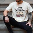 Easily Distracted By Cats And Books Cute Book Lover Men's Comfort Colors T-Shirt Ivory