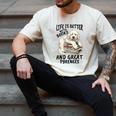 Great Pyrenees Dog Breed Life Is Better With Books And Great Men's Comfort Colors T-Shirt Ivory