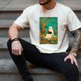 Groovy Ghost Reading Book Cat Halloween Ghost Teacher Men's Comfort Colors T-Shirt Ivory