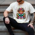 Highland Cow Book Floral Bookworm Men's Comfort Colors T-Shirt Ivory