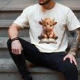 Highland Cow Reading Book Bookworm Men's Comfort Colors T-Shirt Ivory Highland Cow Reading Book Bookworm Men's Comfort Colors T-Shirt Ivory