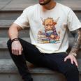 Highland Cow Reading Book Librarian Library Men's Comfort Colors T-Shirt Ivory Highland Cow Reading Book Librarian Library Men's Comfort Colors T-Shirt Ivory