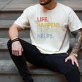 Life Happens Reading Helps Book Lovers Vinage Men's Comfort Colors T-Shirt Ivory