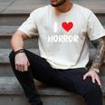 I Love Horror Heart Movies TV Show Books Writing Read Men's Comfort Colors T-Shirt Ivory