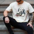 Old English Sheepdog Books Reading Dog Breed Graphic Men's Comfort Colors T-Shirt Ivory Old English Sheepdog Books Reading Dog Breed Graphic Men's Comfort Colors T-Shirt Ivory