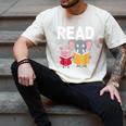 Pig Elephant Reading Cute Book Lover Bookworm Boys Girls Kid Men's Comfort Colors T-Shirt Ivory