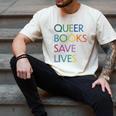 Queer Books Save Lives Read Banned Books LGBTQIA Books Men's Comfort Colors T-Shirt Ivory Queer Books Save Lives Read Banned Books LGBTQIA Books Men's Comfort Colors T-Shirt Ivory