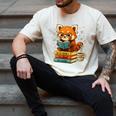 Reading Book Lover Red Panda Read Books Be Kind Stays Weird Men's Comfort Colors T-Shirt Ivory
