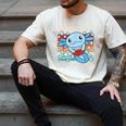 Readsolotl Blue Kawaii Axolotl Book Lover Reading Retro Men's Comfort Colors T-Shirt Ivory