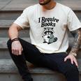 I Require Books Raccoon Reading For Book Lovers Men's Comfort Colors T-Shirt Ivory I Require Books Raccoon Reading For Book Lovers Men's Comfort Colors T-Shirt Ivory